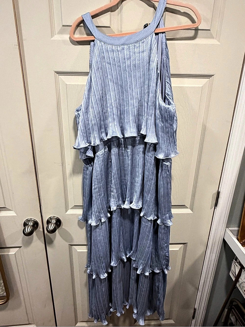 Arula Blue Tiered Maxi Dress Size C (3x) Like New